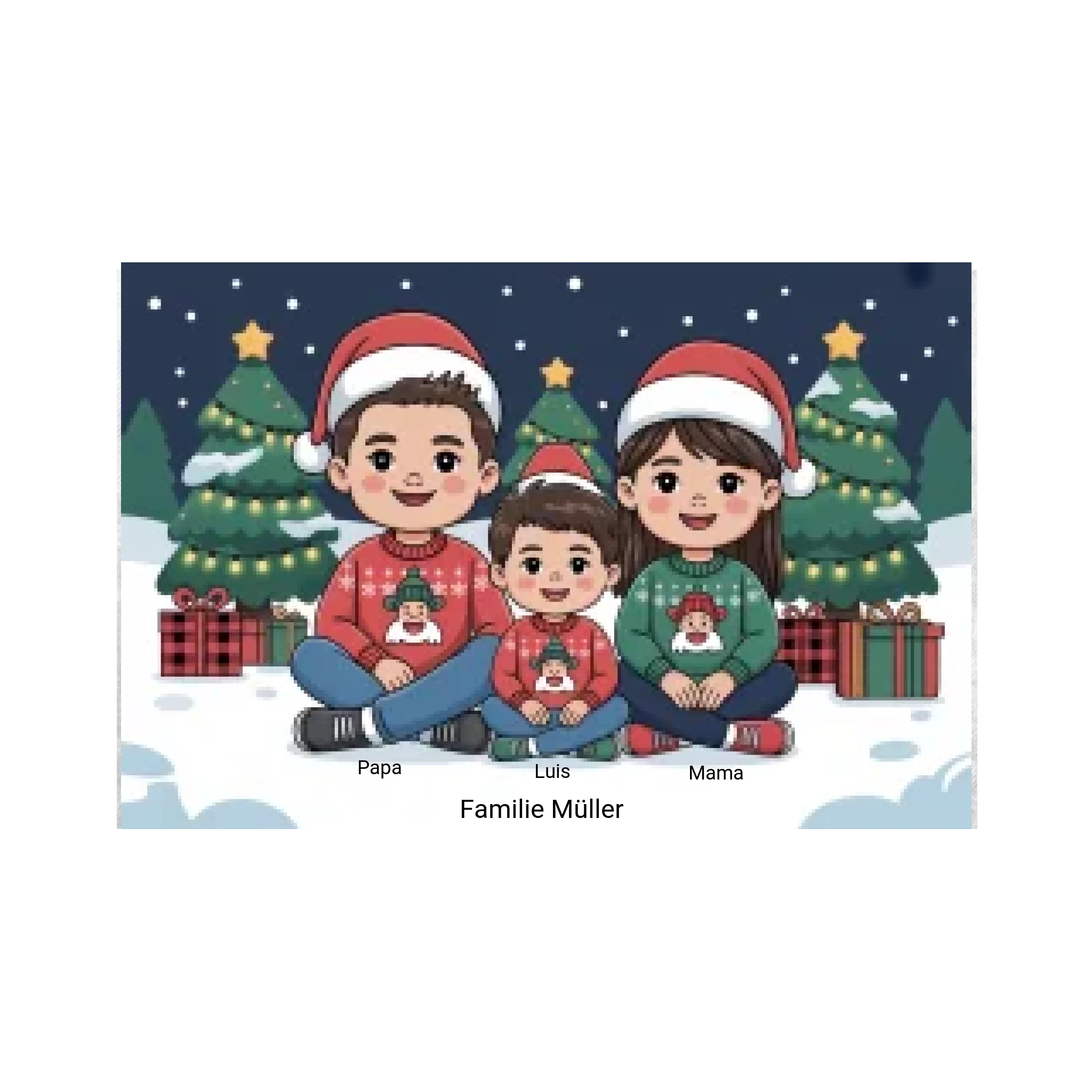 Familien-Weihnachts-Fußmatte